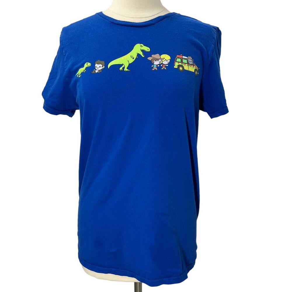 JURASSIC PARK Cartoon Blue T-shirt MD